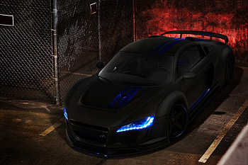 Audi Angel Lights, audi, cars, lights, black, matte HD wallpaper