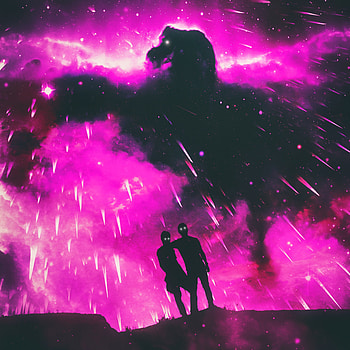 Universe, Pink, Dark, Shine, Silhouettes, Brilliance HD phone wallpaper