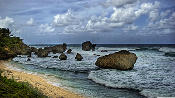 Beach paradise, Barbados , Tropical , Island waves HD wallpaper
