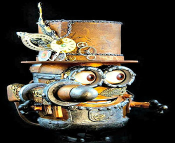 Steampunk Minion , Abstract, Steampunk, Hat, Glasses HD wallpaper