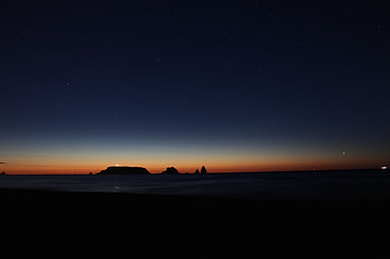 Nature, Sunset, Stars, Night HD wallpaper