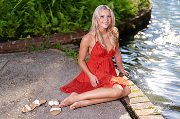 Savannah with a Big Smile, model, dress, blonde, smile HD wallpaper