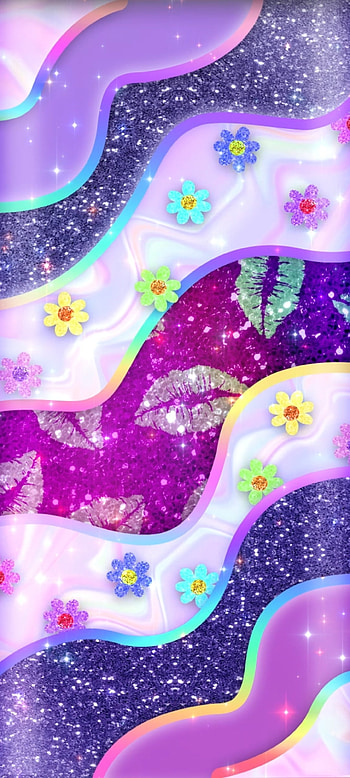 Violet Glitter Wave, beautiful, magenta, art, luxury, Premium, colorful HD phone wallpaper