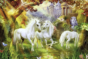 fantasy einhorn, Vibrant , Ethereal beauty, Fairytale world HD wallpaper