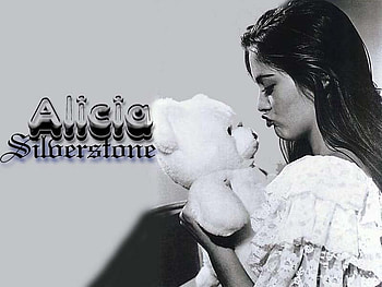 Alicia Silverstone, sexy, teddy bear, movies, actress HD wallpaper