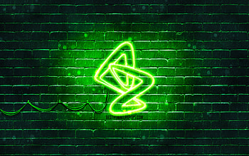 AstraZeneca green logo, , green brickwall, AstraZeneca logo, Covid-19, Coronavirus, AstraZeneca neon logo, Covid vaccine, AstraZeneca HD wallpaper