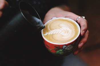 Food, Coffee, Pattern, Cappuccino, Milk HD wallpaper