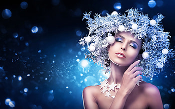 Beauty, craciun, blue, white, model, christmas, face, girl HD wallpaper