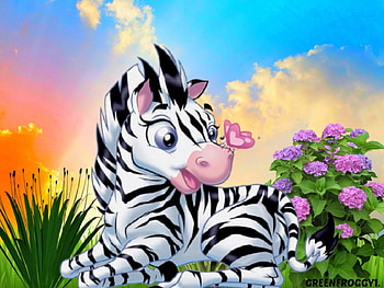 LITTLE ZEBRA, LITTLE, ZEBRA, BUTTERFLY, CREATION HD wallpaper