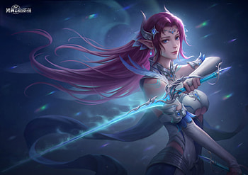 Fantasy girl, lightwing academy, blue, pink, fantasy, sword, luminos, girl HD wallpaper