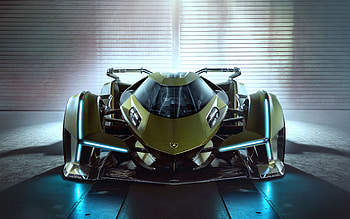 Lambo V12 Vision Gran Turismo, , front view, exterior, hypercar, Lamborghini Lambo, supercar, Italian sports cars, Lamborghini HD wallpaper
