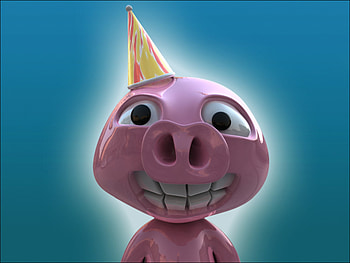 Party animal, blue, party, fun, pig HD wallpaper