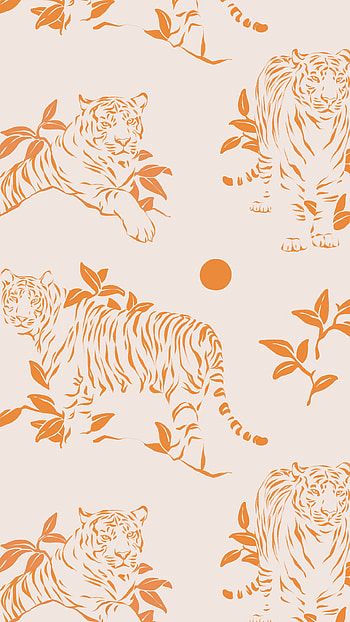 tigger patern, orange, organ, pattern, animal, minimalist HD phone wallpaper