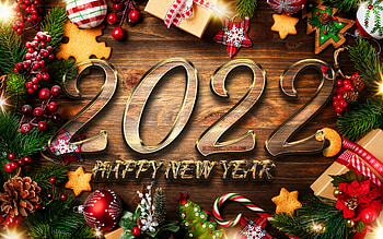 2022 golden 3D digits, christmas frames, Happy New Year 2022, wooden backgrounds, 2022 concepts, 3D art, 2022 new year, 2022 on wooden background, 2022 year digits, Christmas 2022 HD wallpaper