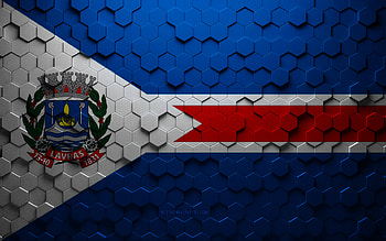 Flag of Lavras, honeycomb art, Lavras hexagons flag, Lavras 3d hexagons art, Lavras flag HD wallpaper