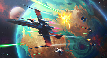 Spacebattle , space, artist, artwork, digital-art, deviantart HD wallpaper