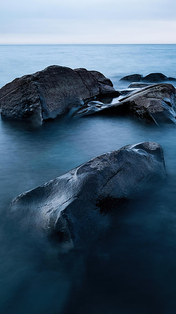 Lake Superior, Rocks, Sony Xperia X HD phone wallpaper