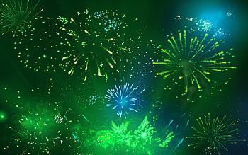 Cool Green Fireworks, computer , . HD wallpaper
