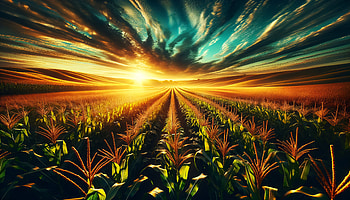 Spectacular Sunrise Over Cornfield - Corn Stalk, corn field, cornfield, Agriculture HD wallpaper