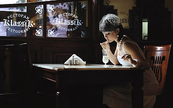 ღ, model, bar, girl, vintage HD wallpaper