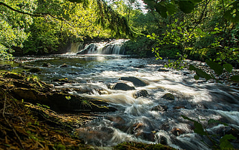 Waterfall in Scotland, waterfall, nature, UK, Scotland HD wallpaper