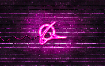 Boeing purple logo, , purple brickwall, Boeing logo, brands, Boeing neon logo, Boeing HD wallpaper