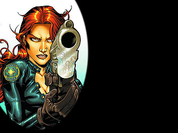 Gun, comic, fantasy, female HD wallpaper