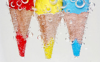 blue, white, yellow, red, pencil, bubble, water HD wallpaper