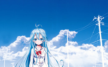 Denpa Onna To $eishun otoko, cute, girl, blue hair, anime HD wallpaper