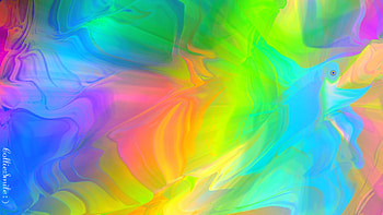Bird in the Waves, blue, multicolored, dove, bird, aqua, aquamarine, orange, pink, waves, turquoise, green, yellow HD wallpaper