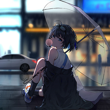 enjoying rain, anime girl , ipad pro retina, , background, 25093, iPad Pro Anime HD phone wallpaper