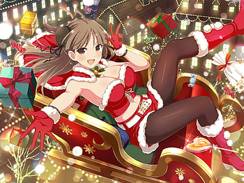 Renka, girl, anime, christmas HD wallpaper