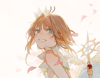 Anime girl, sakura kinomoto, smile HD wallpaper