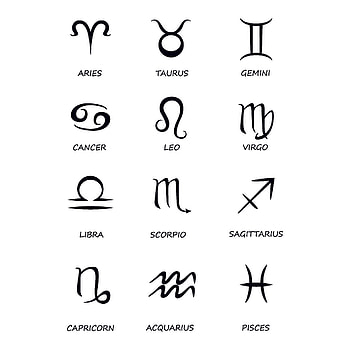 Twelve zodiac signs, Celestial symbols, Astrological silhouette HD phone wallpaper