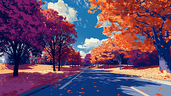 : Scenic Fall Road in Beautiful Weather, road, fall, fall weather, Autumn, colorful trees HD wallpaper