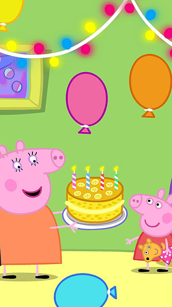 Peppa's birtay, peppa pig, cartoon HD phone wallpaper
