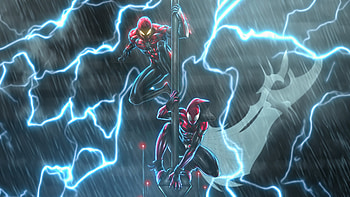 The Wall Crawling Trio, spiderman, miles-morales, superheroes, artwork, digital-art HD wallpaper