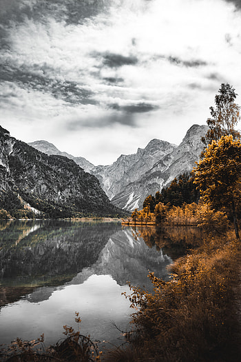 Nature, Trees, Mountains, Lake, Shore, Bank HD phone wallpaper
