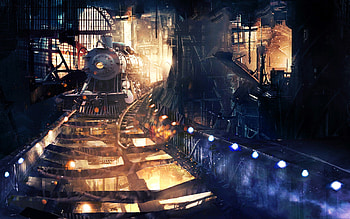 Tunnel Train Art, train, artist, tunnel HD wallpaper