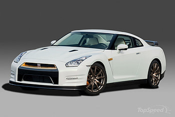 nissan gtr, white, gold alloys, front engine, two seater HD wallpaper