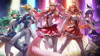 Star Guardians, fantasy, league of legends, game, ahri, star guardian, girl, luminos HD wallpaper