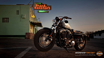 Harley-Davidson Sportster Forty-Eight, Harley-Davidson, motorcycle, logo HD wallpaper