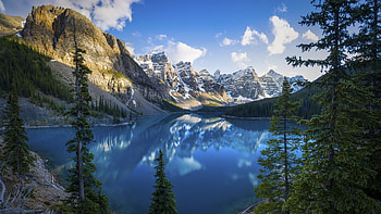Moraine Lake, Daytime scenery, Mountains, Banff National Park HD wallpaper