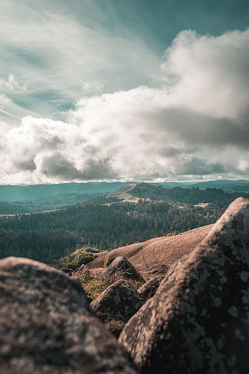 Landscape, Nature, Stones, Mountains, Clouds, Hills HD phone wallpaper