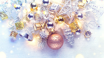 Silver Golden Christmas Decoration Ornaments Glitter Balls Gift Boxes Christmas HD wallpaper