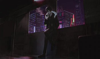 Ruined Night, smoking, artist, artwork, digital-art, artstation HD wallpaper