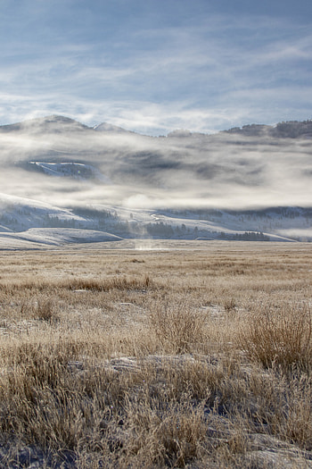 Landscape, Nature, Clouds, Snow, Field, Hills HD phone wallpaper