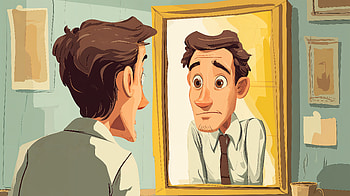 Mirrored Moment: Man's Self-Reflection — Ultra, man, mirror HD wallpaper