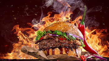 Spicy Burger, Hamburgers HD wallpaper