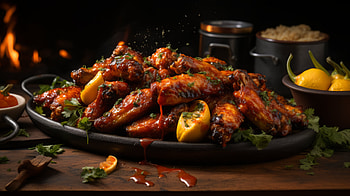 Sizzling Chicken Wings - Flavorful Feast Background, Chicken Wings, food, chicken HD wallpaper